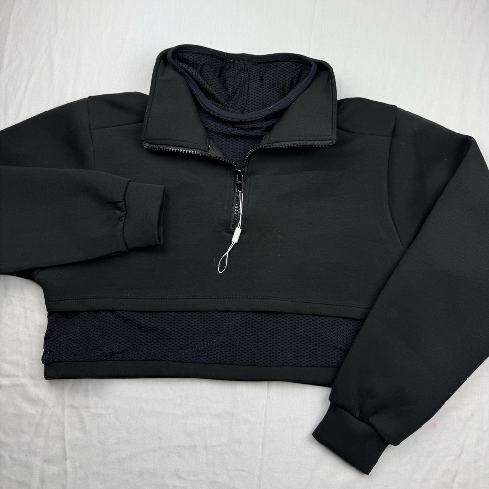 Saski Collection Black Half-Zip athletic Sweater size small
